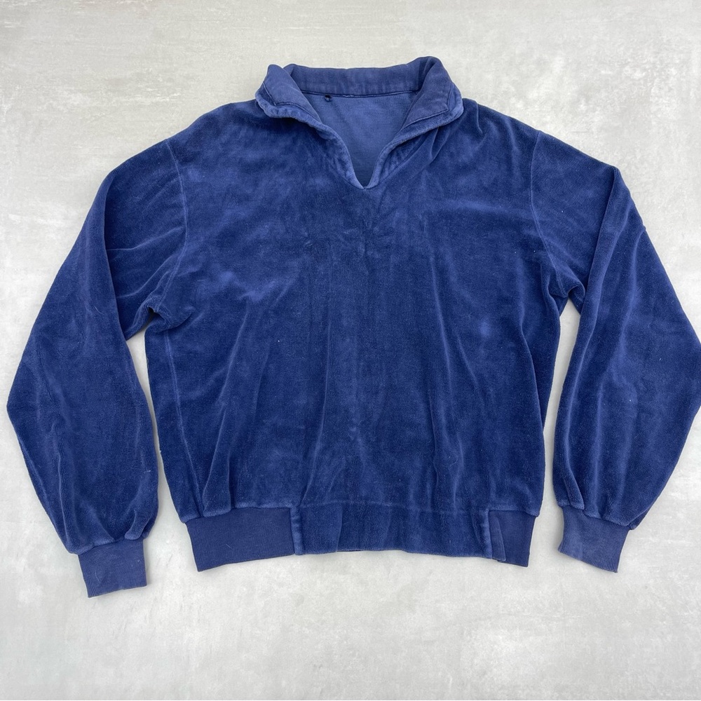 VTG Velour Collared Sweatshirt Pullover